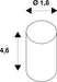 Dimensioned drawing of SLV Ceiling hook, for FITU pendant, white, ceiling mounting