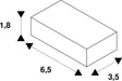 Dimensioned drawing of SLV FEED-IN, for 1-phase high-voltage surface-mounted track, black, earth electrode left