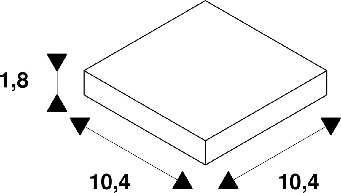 Dimensioned drawing of SLV CORNER CONNECTOR, for 1-phase high-voltage surface-mounted track, black, earth electrode outside