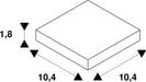 Dimensioned drawing of SLV CORNER CONNECTOR, for 1-phase high-voltage surface-mounted track, black, earth electrode outside