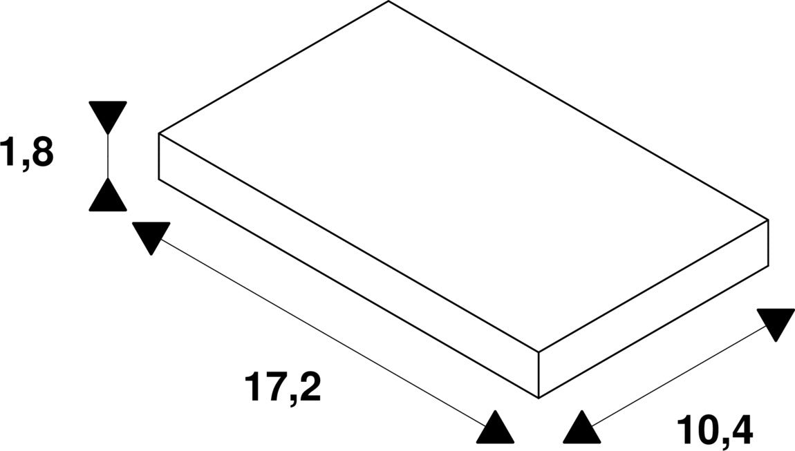 Dimensioned drawing of SLV T-connector for 1-circuit track, surface-mounted, outer earth, left, black