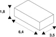 Dimensioned drawing of SLV LONG CONNECTOR, for 1-phase high-voltage surface-mounted track, black, electrical