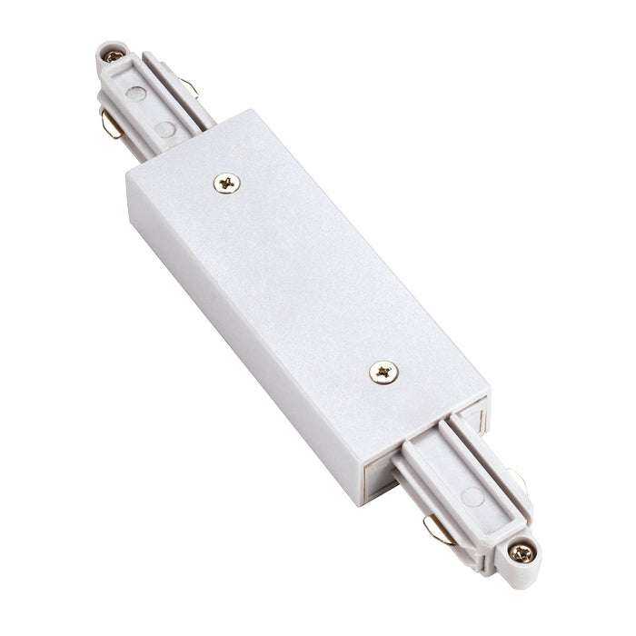 SLV LONG CONNECTOR, for 1-phase high-voltage surface-mounted track, white, with feed-in capability