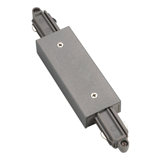 SLV LONG CONNECTOR, for 1-phase high-voltage surface-mounted track, silver-grey, with feed-in capability