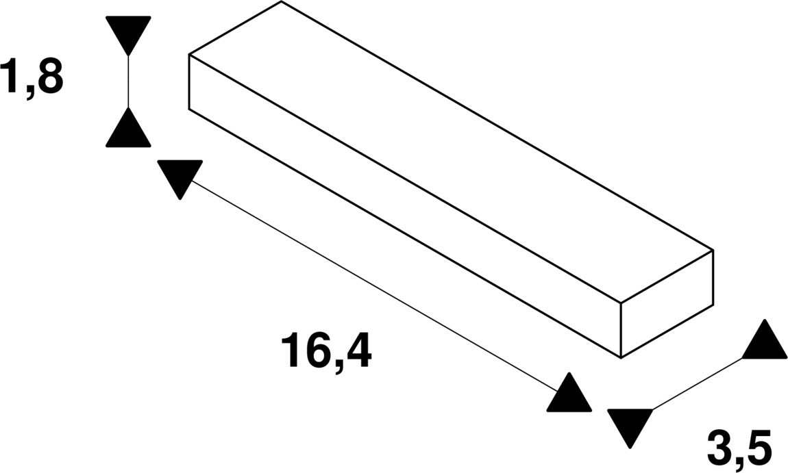 Dimensioned drawing of SLV FLEXIBLE CONNECTOR, for 1-phase high-voltage surface-mounted track, black