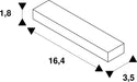 Dimensioned drawing of SLV FLEXIBLE CONNECTOR, for 1-phase high-voltage surface-mounted track, black