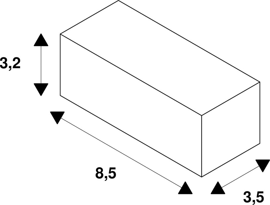 Dimensioned drawing of SLV PENDANT ADAPTER, for 1-phase high-voltage surface-mounted track, silver-grey, incl. strain relief and threaded piece