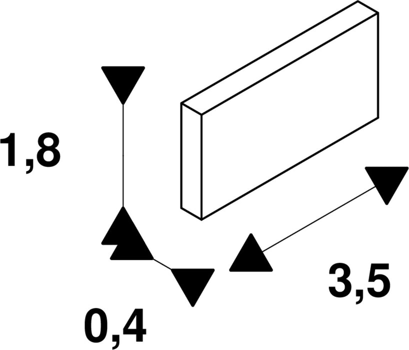 Dimensioned drawing of SLV END CAPS, for 1-phase high-voltage surface-mounted track, black, 2 pieces