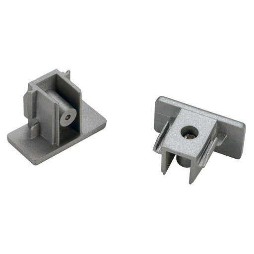 SLV END CAPS, for 1-phase high-voltage surface-mounted track, silver-grey, 2 pieces