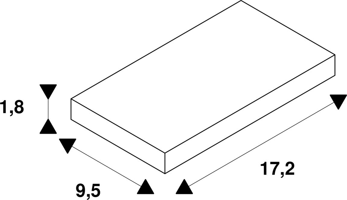 Dimensioned drawing of SLV X-CONNECTOR, for 1-phase high-voltage surface-mounted track, black