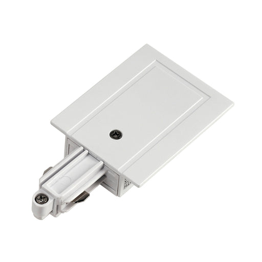 SLV FEED-IN, for 240V 1-phase recessed track, white, earth electrode left