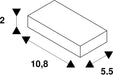 Dimensioned drawing of SLV FEED-IN, for 240V 1-phase recessed track, white, earth electrode left