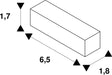 Dimensioned drawing of SLV LONG CONNECTOR, for 240V 1-phase recessed track, matt white / nickel