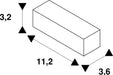 Dimensioned drawing of SLV FEED-IN, for EUTRAC 240V 3-phase surface-mounted track, earth electrode right, silver-grey