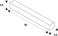 Dimensioned drawing of SLV FLEXIBLE CONNECTOR, for EUTRAC 240V 3-phase surface-mounted track, silver-grey