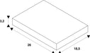 Dimensioned drawing of SLV EUTRAC T-connector, with feed-in capability, inner earth, left, black