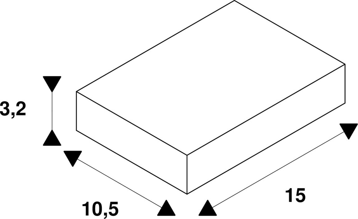 Dimensioned drawing of SLV EUTRAC L-connector, with feed-in capability, outer earth, silver-grey