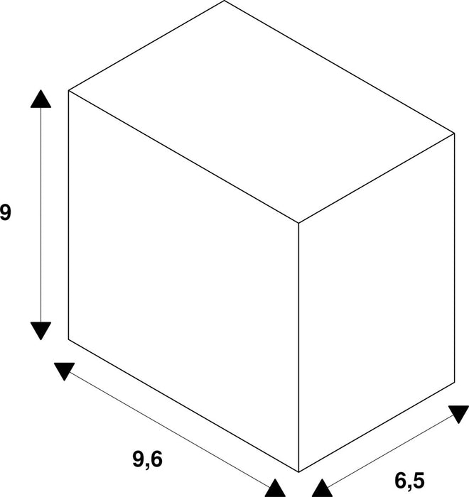 Dimensioned drawing of SLV SOCKET, for EUTRAC 240V 3-phase surface-mounted track, black