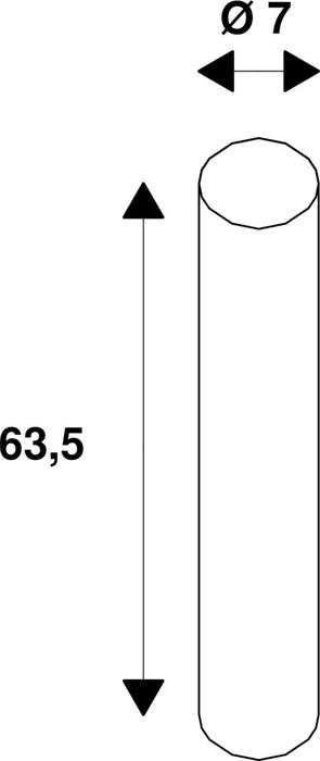 Dimensioned drawing of SLV PENDANT SUSPENSION, for EUTRAC 240V 3-phase surface-mounted track, rigid, black, 60 cm, M13 thread