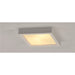 Square white ceiling light fixture, flush mount.