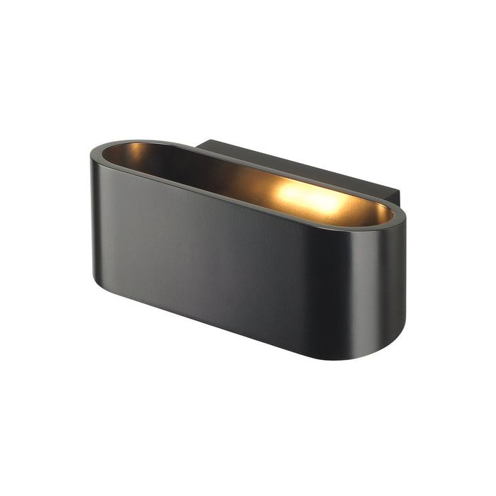 Back view product picture of SLV OSSA 180 wall light, QT-DE12, oval, up/down, black, L/W/H 18/8/7 cm, max. 100W