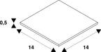 Dimensioned drawing of SLV FLUSH-MOUNTED FRAME, for DOWNUNDER PUR 80, L/H 14/14 cm