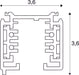 Dimensioned drawing of SLV Aluminium S-TRACK 3-phase surface-mounted track, 240V track, silver-grey, 1 m