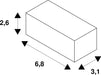 Dimensioned drawing of SLV INSULATING CONNECTOR, for S-TRACK 240V 3-phase surface-mounted track, insulated, black