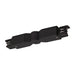 Black track lighting connector, surface mount.
