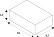 Isometric drawing of a white rectangular block with dimensions 10 x 6.7 x 3.3.