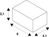 Dimensioned drawing of SLV LONG CONNECTOR, for 240V track EASYTEC II, silver-grey