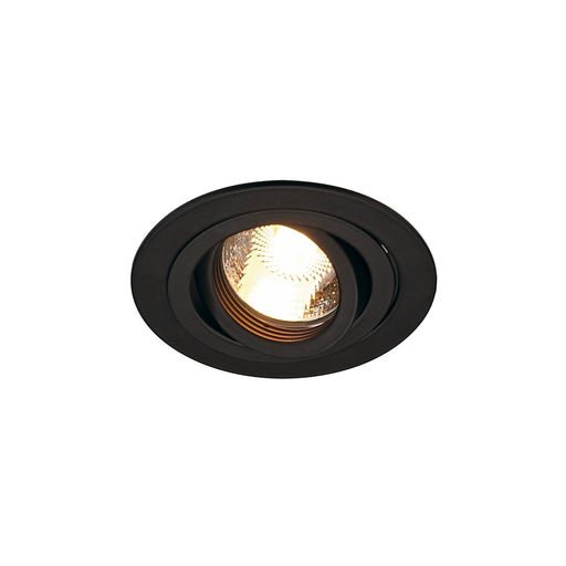 SLV Aluminium PIREQ GU10 ROUND downlight, matt black, max. 50W, incl. clip springs