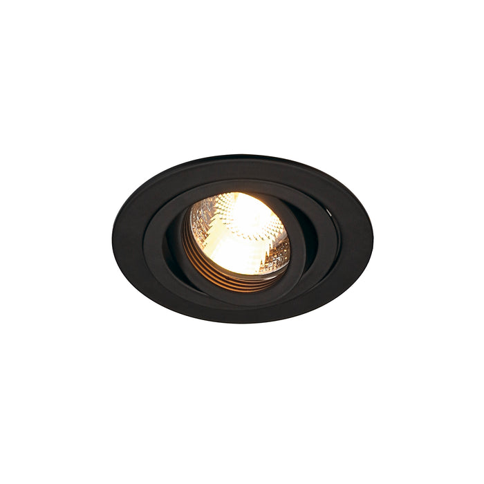 SLV Aluminium PIREQ GU10 ROUND downlight, matt black, max. 50W, incl. clip springs
