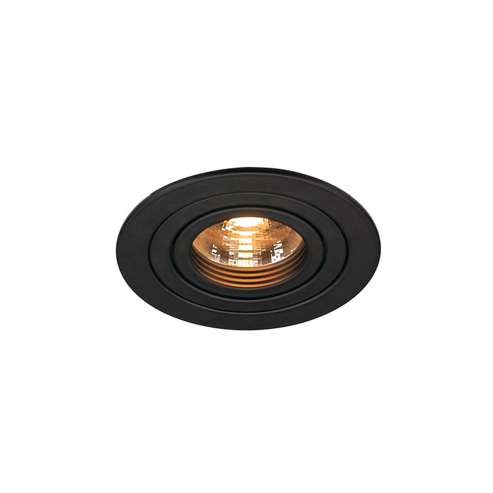 Bottom view product picture of SLV Aluminium PIREQ GU10 ROUND downlight, matt black, max. 50W, incl. clip springs