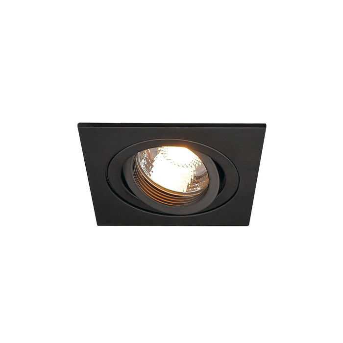 SLV Aluminium PIREQ GU10 ROUND downlight, matt black, max. 50W, incl. clip springs
