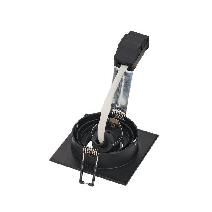 Back view product picture of SLV Aluminium PIREQ GU10 ROUND downlight, matt black, max. 50W, incl. clip springs