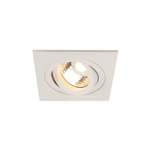 SLV Aluminium PIREQ GU10 SQUARE downlight, matt white, max. 50W, incl. clip springs