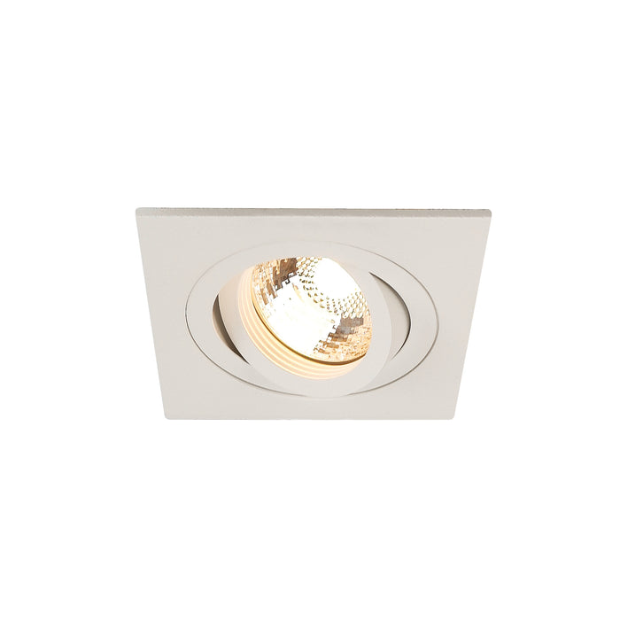 PIREQ GU10 SQUARE downlight, matt white, max. 50W, incl. clip springs