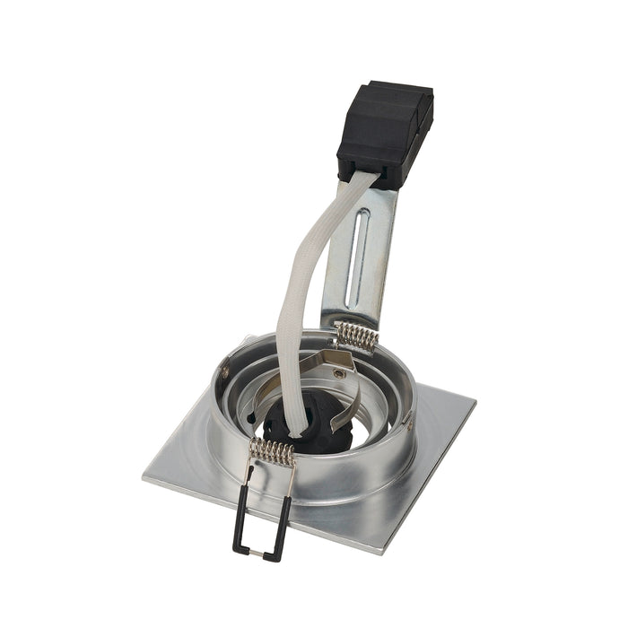 Back view product picture of SLV Aluminium PIREQ GU10 SQUARE downlight, brushed aluminium, max. 50W, incl. clip springs