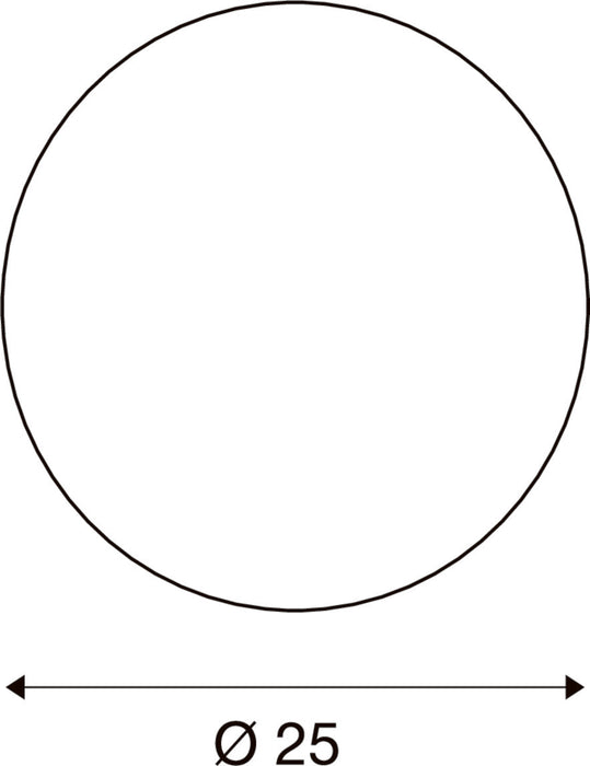 25mm diameter circle diagram.