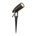 Black metal spotlight with stake mount.