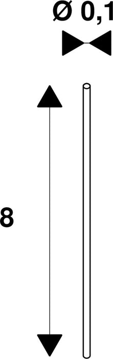 Dimensioned drawing of SLV SCREW SET, stainless steel, M8, incl. cap nuts, plugs and washers