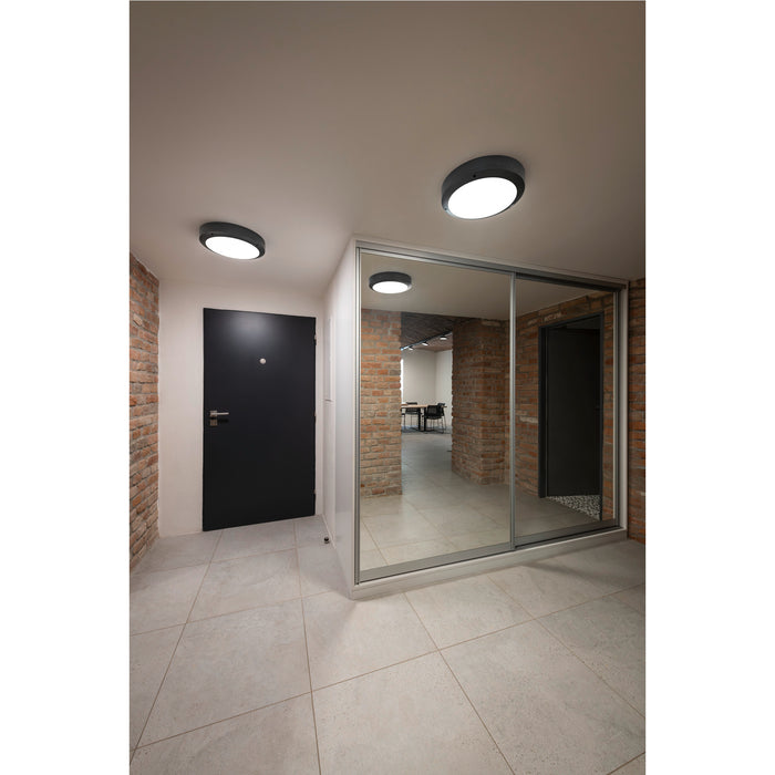 SLV 229075 BULAN, outdoor wall and ceiling light, C35, IP44, round, anthracite, frosted glass, max. 60 W (MD02)