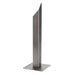 Brushed stainless steel bollard with angled top and surface mounting base.