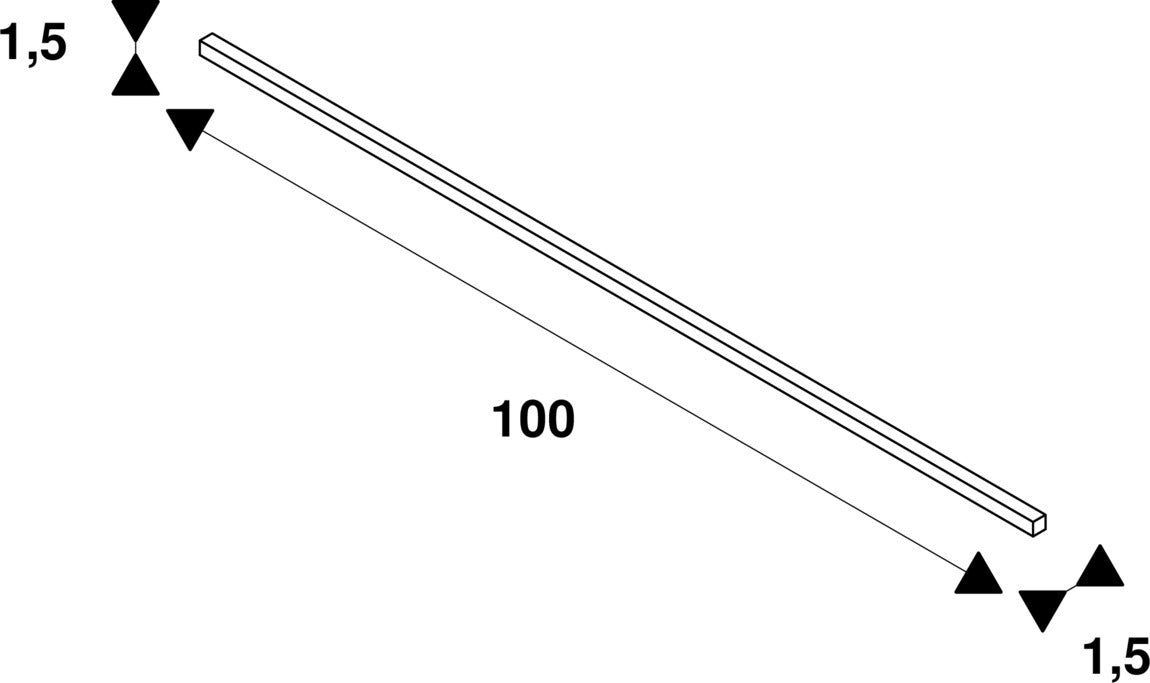 Dimensioned drawing of SLV CONNECTION CABLE, for GALEN outdoor wall light, black, 1 m