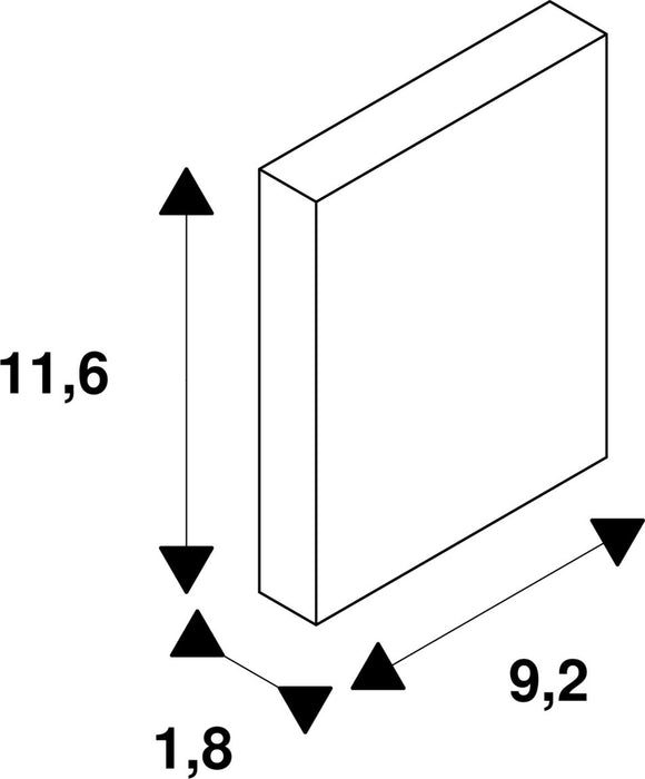 Dimensioned drawing of SLV FRAME, for MYRA DISPLAY, MYRALED WALL, MYRA WALL and MYRA, silver-grey