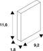 Dimensioned drawing of SLV FRAME, for MYRA DISPLAY, MYRALED WALL, MYRA WALL and MYRA, silver-grey