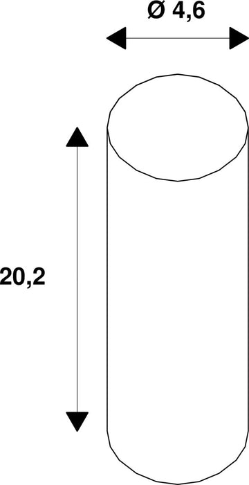 Dimensioned drawing of SLV EARTH SPIKE, for DASAR PROJECTOR, stainless steel 316