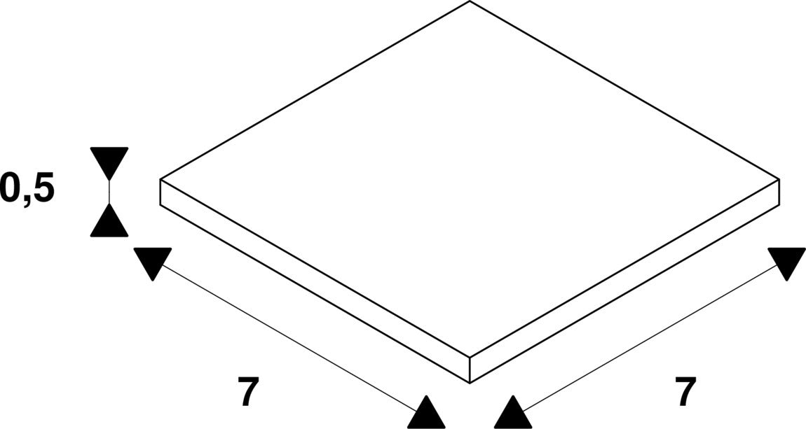 Dimensioned drawing of SLV INSTALLATION PLATE, for DASAR PROJECTOR outdoor floodlight, stainless steel 316