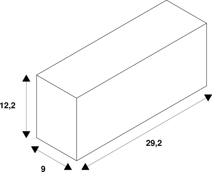 Dimensioned drawing of SLV MOUNTING POT, for ADI outdoor recessed wall light, black